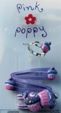 Purple Cupcake Hair Clip